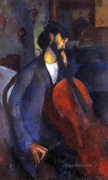 the cellist 1909 Amedeo Modigliani Oil Paintings